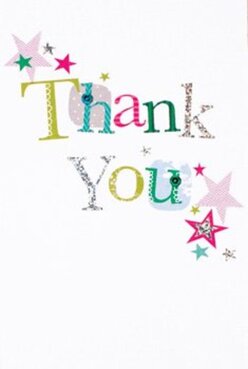 As I linger on this thank you card, the jubilant spirit is unmistakable-a celebration of colour and detail crafted with a sense of local flair you might find in Palmers Green's vibrant creative scene. The lettering of 'Thank You' forms a lively patchwork, each character distinct in hue and effect-lime, fuchsia, and ocean blue bordered by subtle glitter, their surfaces twinkling beneath the light as if dusted with the sparkle of the weekly market stalls on Green Lanes. Some letters boast playful polka dots or quietly elegant stitched edges, enhancing the artisanal charm reminiscent of handcrafted local goods. Dotted around the words, a scattering of miniature stars-some boldly magenta, others icy teal or shining silver-gather in the corners, casting the impression of confetti swirling on a summer breeze. The crisp, unblemished white of the card's backdrop allows each colour and flourish to shine, like the petals of the freshest bouquets hand-chosen at our shop on Hedge Lane. Its tactile quality-ink that feels almost embossed to the touch-offers a tangible delight, much like a velvety rose just pulled from water. This card's festive energy suits any occasion where gratitude should be both seen and felt, an ideal pairing with a bright bouquet delivered across Palmers Green. The whole design radiates the thoughtful creativity local florists bring to each expression of heartfelt thanks.