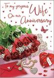 The image presents an evocative anniversary card design that feels as though it's been styled on a polished table in a Palmers Green sitting room, moments after a hand-delivered surprise. A lavish spray of red roses stretches diagonally across the composition, each bloom saturated with velvety crimson hues, the petals softly curled and edged with subtle highlights as if lit by gentle morning light. Fine greenery winds between the blossoms, adding depth and a hint of garden freshness, reminiscent of roses freshly cut from a local Palmers Green garden. Beneath this floral cascade rests a neatly folded envelope, slightly angled, suggesting a heartfelt message hidden within. Beside it, a heart-shaped locket and a delicate chain glimmer with metallic reflections, while dainty pearls and jewel-like accents are sprinkled nearby, catching the light like tiny drops of starlight. The surface beneath them shimmers softly, tinted with shades of ruby, blush, and champagne. Small heart decorations float across the background, and a single butterfly motif adds a whisper of movement and magic, like a fleeting moment of joy captured in mid-air. The entire palette is steeped in passionate reds and romantic pinks, balanced by gentle neutrals, giving the impression of warmth, devotion, and long-lasting commitment. The scene feels perfectly suited to an anniversary celebration in Palmers Green, where memories are savoured slowly and promises are quietly renewed over time.